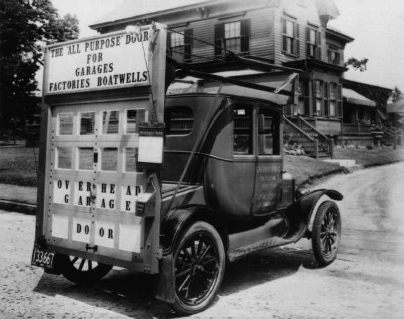 old garage door truck